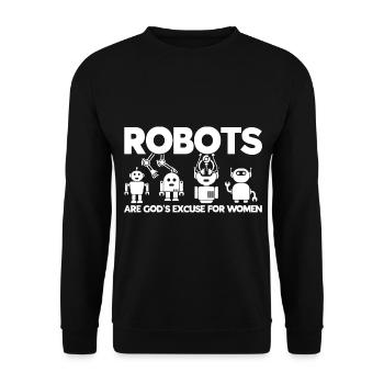 Roboter Robotik Ingenieur Kostüm Roboter - Unisex Pullover - Schwarz - Vorne - Alina (178cm) & Michal (187cm)
