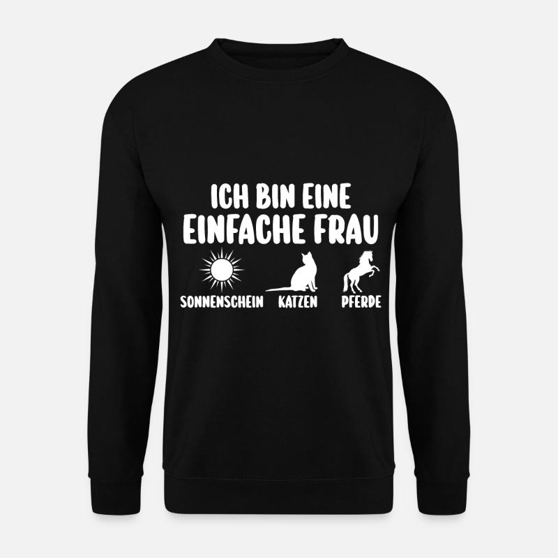 Reiten Reiter Katzen Pferd Pferde - Unisex Pullover - Schwarz