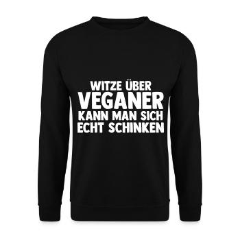 Anti Vegan - Unisex Pullover - Schwarz - Vorne - Alina (178cm) & Michal (187cm)