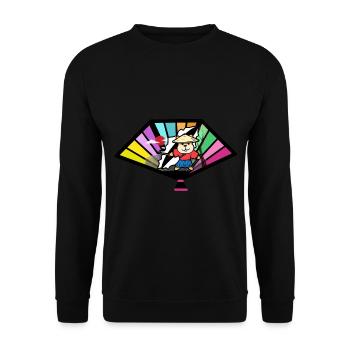 Japan Samurai Ninja Hamster Sword Fan Asia - Unisex Sweatshirt - black - Front - Alina (178cm) & Michal (187cm)