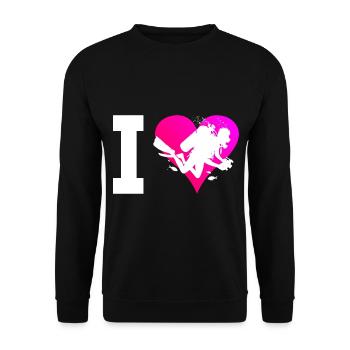 Plongeur Homme Plongeur Scuba Diver Diver - Sweat-shirt Unisexe - noir - Devant - Alina (178cm) & Michal (187cm)