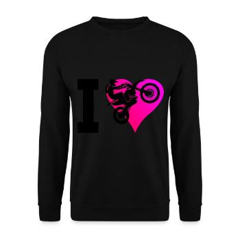 Dirt Biker Freestyle Motocross Dirtbike Motocross - Unisex Pullover - Schwarz - Vorne - Alina (178cm) & Michal (187cm)