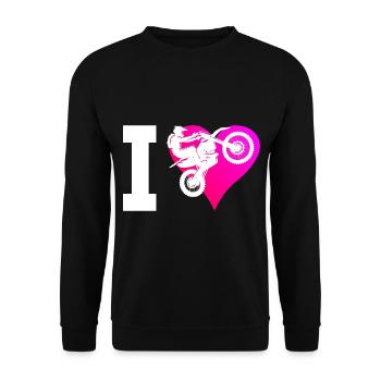 Supermoto Dirt Bike Women's Motocross Freestyle Moto - Unisex Sweatshirt - black - Front - Alina (178cm) & Michal (187cm)