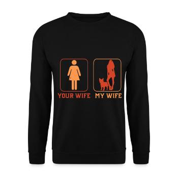 French bulldog your wife my wife - Unisex Sweatshirt - black - Front - Alina (178cm) & Michal (187cm)