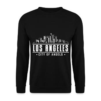 Los Angeles City Of Angels - Unisex Pullover - Schwarz - Vorne - Alina (178cm) & Michal (187cm)