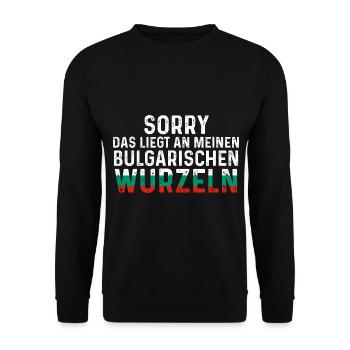 AmerikanischeWurzeln Balkan Bulgare Bulgarien - Unisex Pullover - Schwarz - Vorne - Alina (178cm) & Michal (187cm)