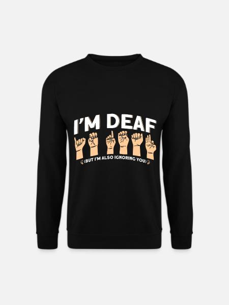 Hörgerät Gebärdensprache Gehörlose - Unisex Pullover - Schwarz