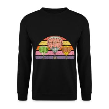 Hot Air Balloon Lover Balloon Ride Aeronaut - Unisex Sweatshirt - black - Front - Alina (178cm) & Michal (187cm)