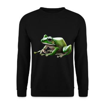 Rain Frog Water Drop Frog - Unisex Sweatshirt - black - Front - Alina (178cm) & Michal (187cm)