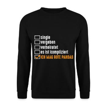 Roter Panda - Unisex Pullover - Schwarz - Vorne - Alina (178cm) & Michal (187cm)