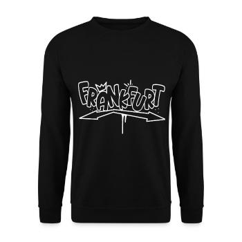 Frankfurt Graffiti - Unisex Pullover - Schwarz - Vorne - Alina (178cm) & Michal (187cm)