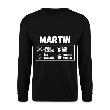 Martin - Unisex Pullover - Schwarz - Vorne - Alina (178cm) & Michal (187cm)