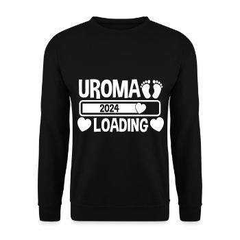 Urgroßmutter 2024 Uroma - Unisex Pullover - Schwarz - Vorne - Alina (178cm) & Michal (187cm)