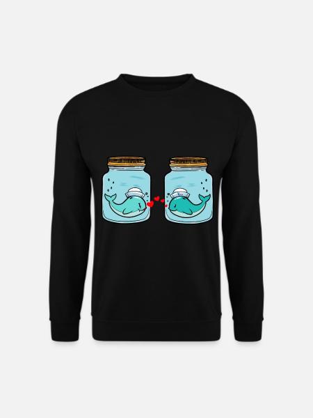 Wal Fische Liebe Trennung Liebeskummer Tränen - Unisex Pullover - Schwarz