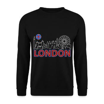 London Skyline Funny London Gifts - Unisex Sweatshirt - black - Front - Alina (178cm) & Michal (187cm)