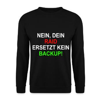 RAID BAckup Systemintegrator - Unisex Pullover - Schwarz - Vorne - Alina (178cm) & Michal (187cm)