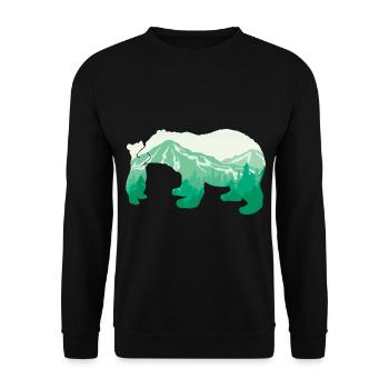 Bear - The Great Mountain Bear Animal Lover Gift - Unisex Sweatshirt - black - Front - Alina (178cm) & Michal (187cm)