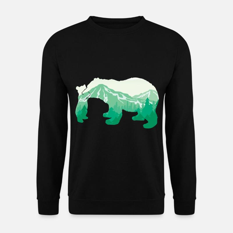 Bär - der große Bergbär Tier Liebhaber Geschenk - Unisex Pullover - Schwarz
