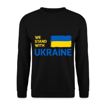 We stand with Ukraine flag - Unisex Sweatshirt - black - Front - Alina (178cm) & Michal (187cm)