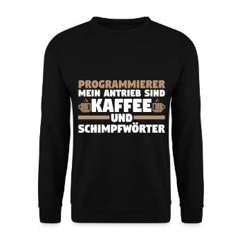 Programmieren Entwickler Coder Kaffee Programmiere - Unisex Pullover - Schwarz - Vorne - Alina (178cm) & Michal (187cm)
