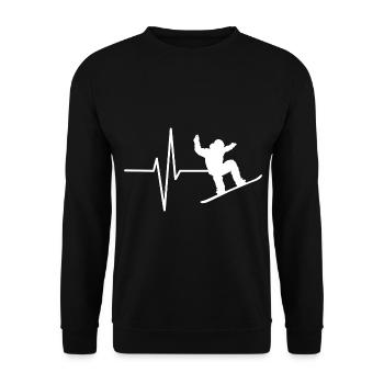 Palpitations cardiaques - Montagne - Snowboard - Sweat-shirt Unisexe - noir - Devant - Alina (178cm) & Michal (187cm)