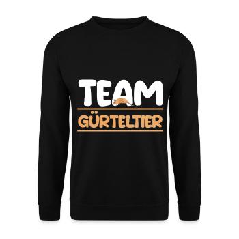 Gürteltier - Unisex Pullover - Schwarz - Vorne - Alina (178cm) & Michal (187cm)