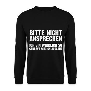 Bitte Nicht Ansprechen - Unisex Pullover - Schwarz - Vorne - Alina (178cm) & Michal (187cm)