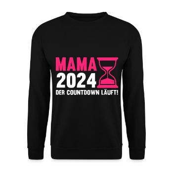 Werdende Mama 2024 - Unisex Pullover - Schwarz - Vorne - Alina (178cm) & Michal (187cm)