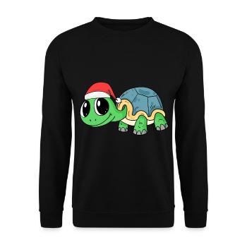 Turtle Christmas - Unisex Sweatshirt - black - Front - Alina (178cm) & Michal (187cm)
