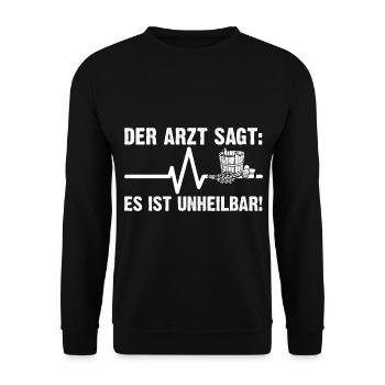 Wellness Saunagänger Saunieren Saunierer Sauna - Unisex Pullover - Schwarz - Vorne - Alina (178cm) & Michal (187cm)