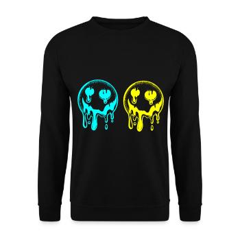 Sonne witzig lustig Sonnenschein spaßig Sommer - Unisex Pullover - Schwarz - Vorne - Alina (178cm) & Michal (187cm)