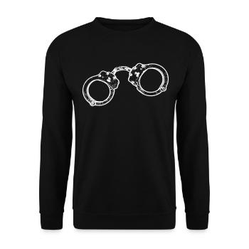 Handschellen - Unisex Pullover - Schwarz - Vorne - Alina (178cm) & Michal (187cm)