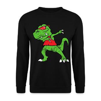 Dabbing Dab Tab Rex Vintage Style Grunge - Sweat-shirt Unisexe - noir - Devant - Alina (178cm) & Michal (187cm)