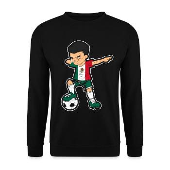 Fußball Mexico - Unisex Pullover - Schwarz - Vorne - Alina (178cm) & Michal (187cm)
