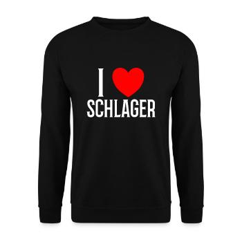 I Love Schlager - Unisex Pullover - Schwarz - Vorne - Alina (178cm) & Michal (187cm)