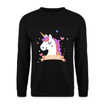 Mamacorn Unicorn Pregnancy Children - Unisex Sweatshirt - black - Front - Alina (178cm) & Michal (187cm)
