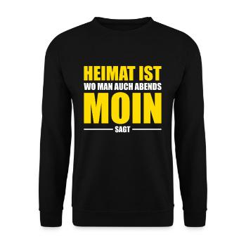 Moin Heimat Norddeutsch - Unisex Pullover - Schwarz - Vorne - Alina (178cm) & Michal (187cm)