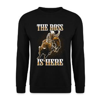 Bull Riding Rodeo Western Texas Bullriding USA - Unisex Sweatshirt - black - Front - Alina (178cm) & Michal (187cm)