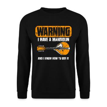 Mandoline Instrument Musik Vintage Musiker - Unisex Pullover - Schwarz - Vorne - Alina (178cm) & Michal (187cm)