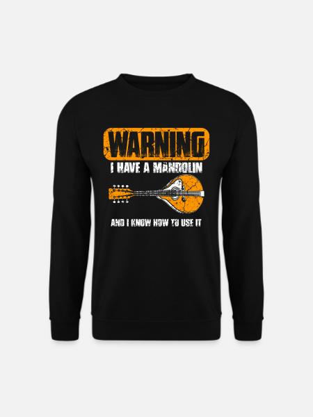 Mandoline Instrument Musik Vintage Musiker - Unisex Pullover - Schwarz