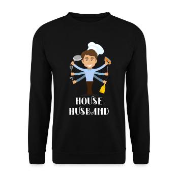 Houseman household husband - Unisex Sweatshirt - black - Front - Alina (178cm) & Michal (187cm)