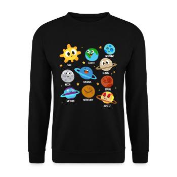 Univers du système solaire Planet galaxy - Sweat-shirt Unisexe - noir - Devant - Alina (178cm) & Michal (187cm)