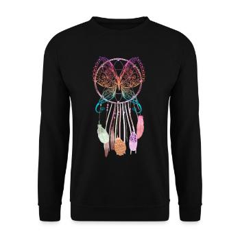 Schmetteling dream catcher hippie - Unisex Sweatshirt - black - Front - Alina (178cm) & Michal (187cm)