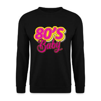 Années 80 Bébé Années 80 Retro Glow - Sweat-shirt Unisexe - noir - Devant - Alina (178cm) & Michal (187cm)