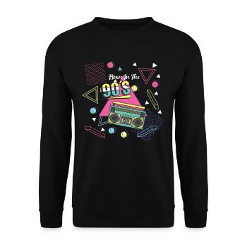 Années 90 Années 90 Années 90 Old School Kassete Radio - Sweat-shirt Unisexe - noir - Devant - Alina (178cm) & Michal (187cm)