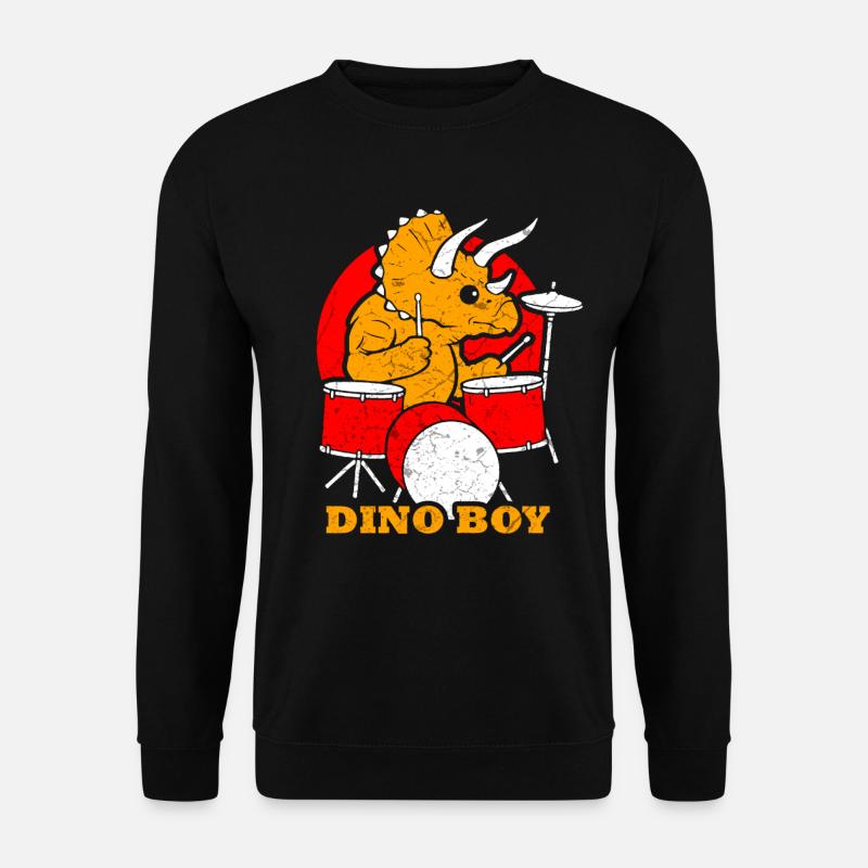 Dinosaurier Schlagzeug - Unisex Pullover - Schwarz