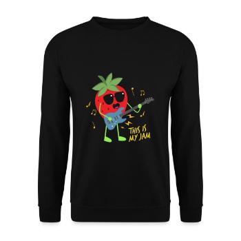 Rock Strawberry Music Jam Session Jam - Unisex Sweatshirt - black - Front - Alina (178cm) & Michal (187cm)