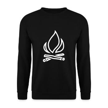 fire campfire symbol icon flame burn - Unisex Sweatshirt - black - Front - Alina (178cm) & Michal (187cm)