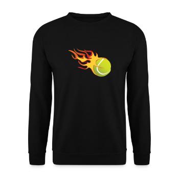 Fireball as tennis ball, tennis - Unisex Sweatshirt - black - Front - Alina (178cm) & Michal (187cm)