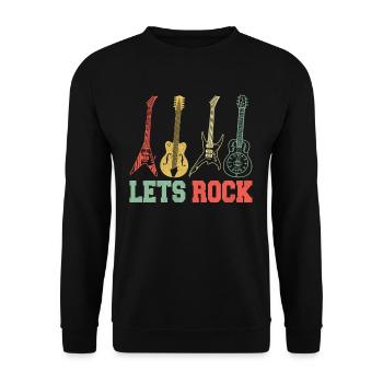 Gitarren Rock Rock n Roll Band Konzert Retro - Unisex Pullover - Schwarz - Vorne - Alina (178cm) & Michal (187cm)